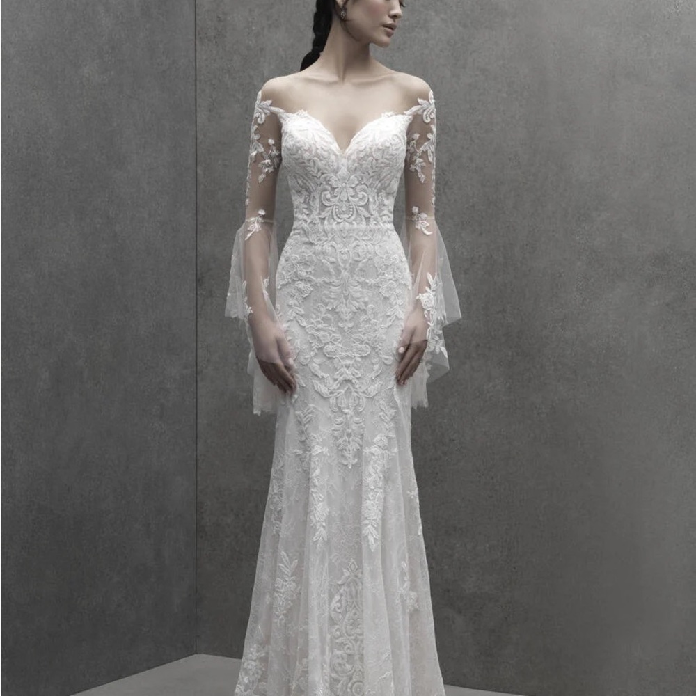 Madison James Elegant Ivory Lace Wedding Dress - Picture 2 of 7